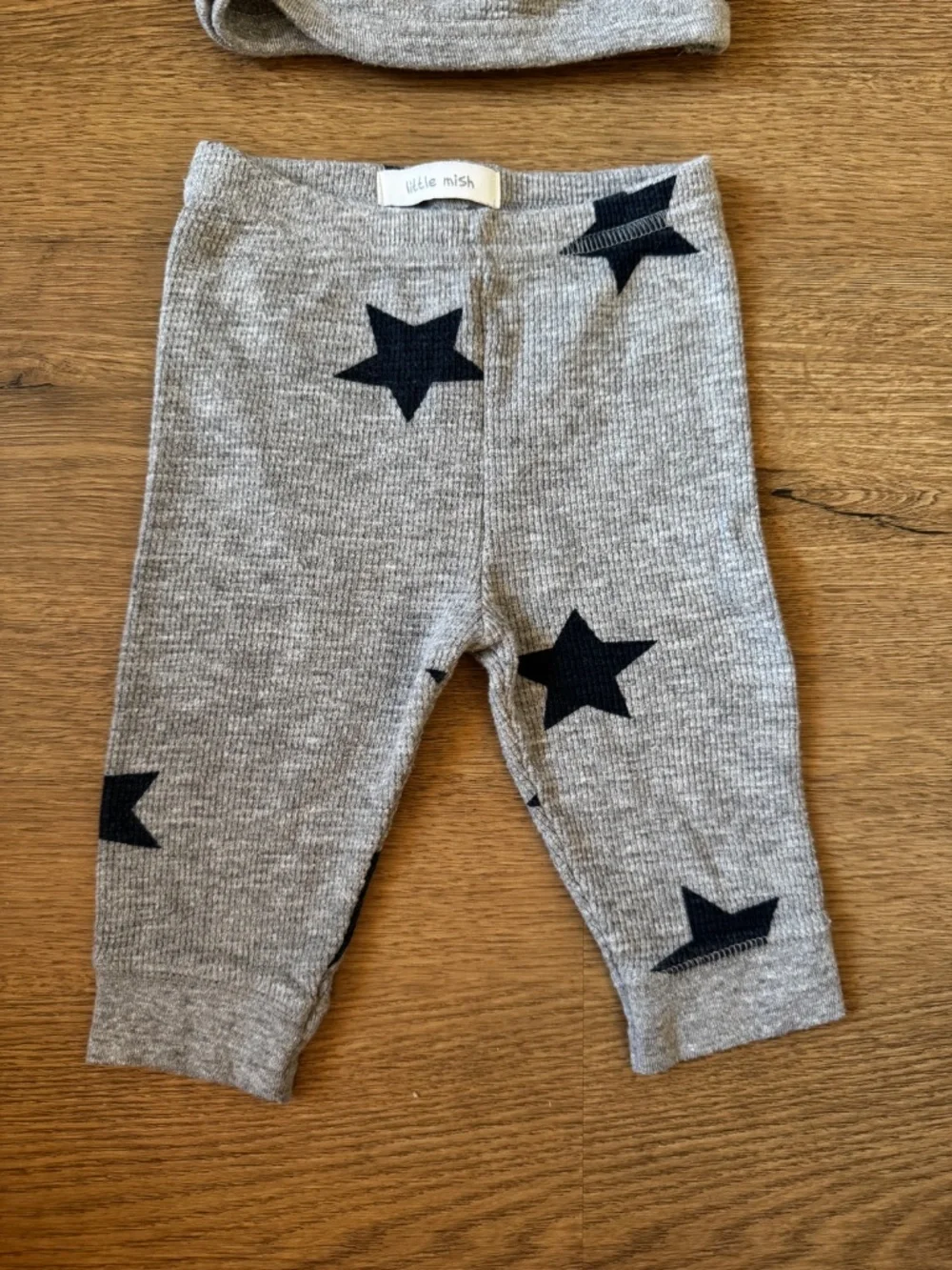 Little Mish Newborn Thermal Star Lounge Set Gray 2-Piece Outfit NB